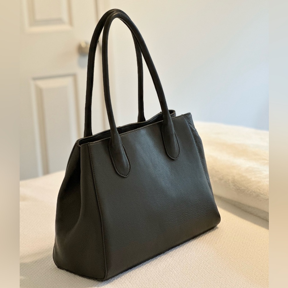 MARGOT | 100% Genuine Black Leather Amelia Satchel Tote